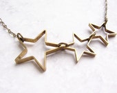 Star necklace - open star silhouette necklace modern geometric necklace, simple everyday necklace FREE SHIPPING SALE