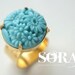 Sea Route Ring - turquoise, sky blue, gold plated ring