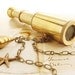 Miniature Spyglass Necklace - working telescope necklace, telescope necklace - anchor charm seahorse necklace FREE SHIPPING