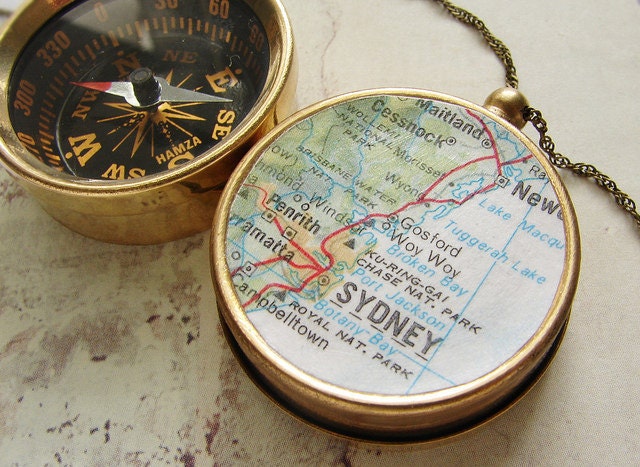 Personalized map compass necklace keychain, custom map, choose your city, personalized gifts anniversary graduation for him her