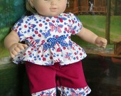 Bitty Baby Ruffle Top and Capris - American Butterfly