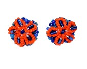 ORANGE BLOSSOMS BLOOMING beaded sterling silver stud earrings