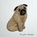 Beaded sitting PUG -Fawn or Black- wearable dog art pin/ pendant (Made to Order)