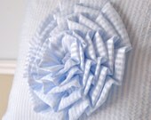 SEERSUCKER ROSE /// Light Blue Pillow Cover