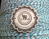 Blue Bakers Twine SALE, Turquoise, Aqua Baker's Twine 25 Yards (75 feet) BLEU De FRANCE on a Big Chipboard Die Cut Hanging Tag