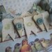 shabby chic birds on a branch JOY banner key hole hydrangia heart handmade card