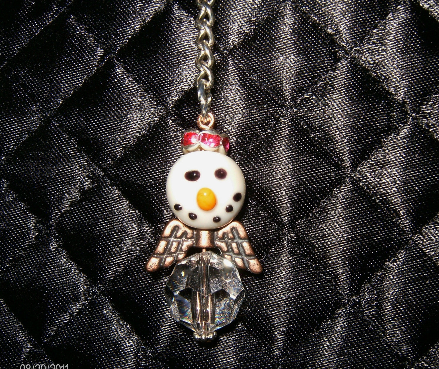 ALICIA  A Snow  ANGEL  Purse charm, Zipper Pull, Back pack jewel, Key ring jewel, Rearview Mirror Jewel