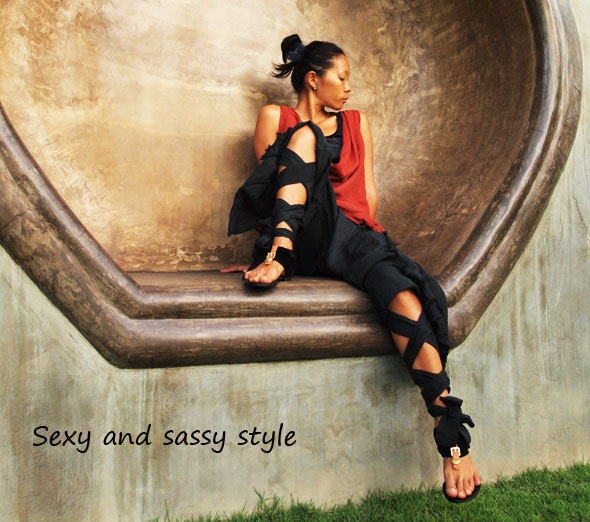 Swirl Funky harem pants...Mix silk Black (3 sizes M,L,XL)