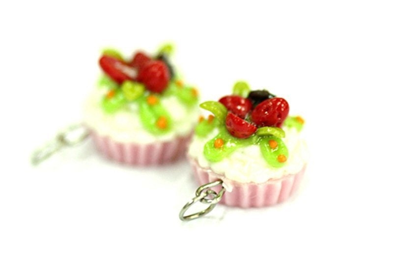 Miniature Food Polymer Clay Beads for Beaded Jewelry 2 pcs