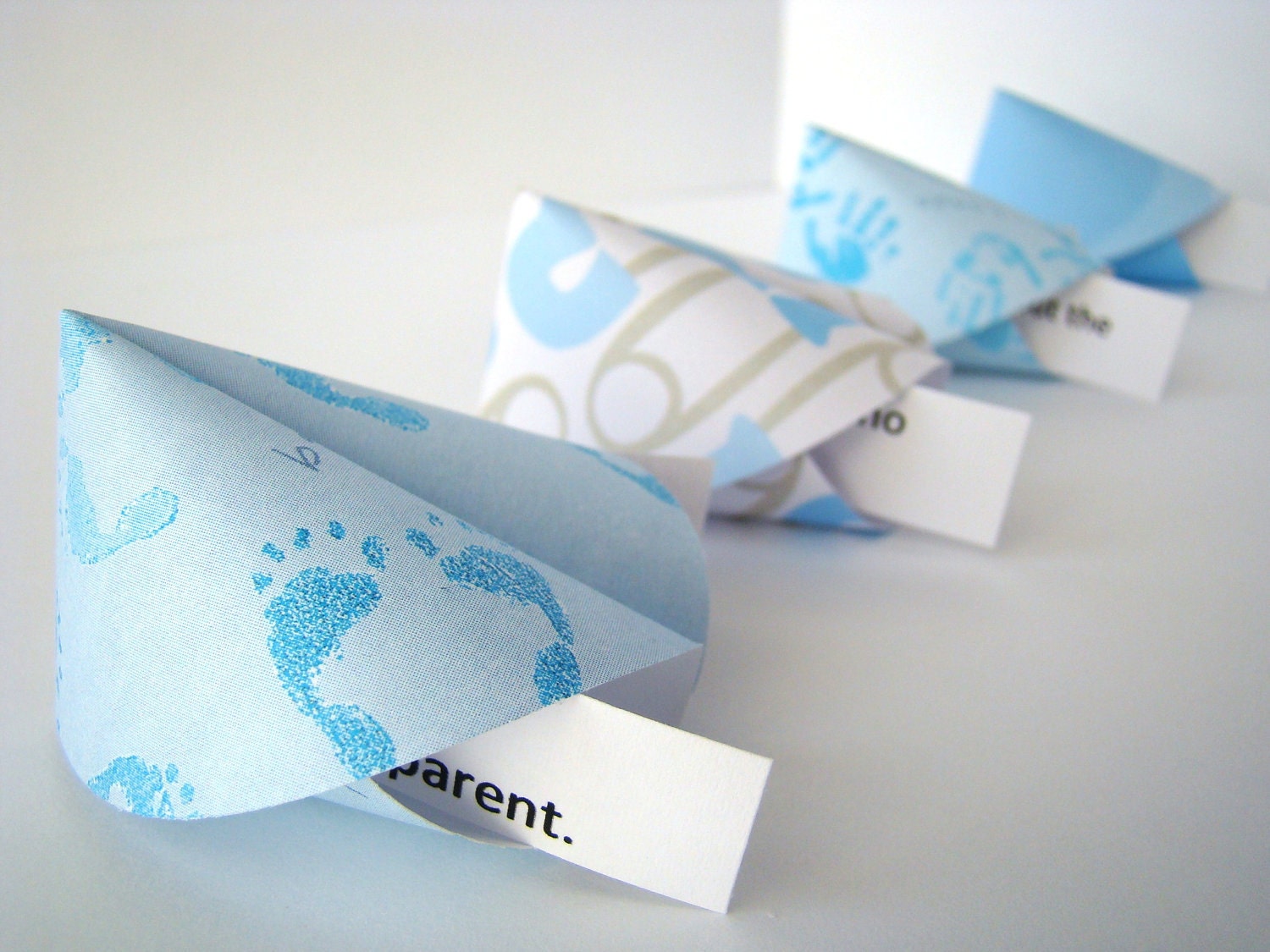 Boy Baby Shower - Origami Fortune Cookies - Set of 25