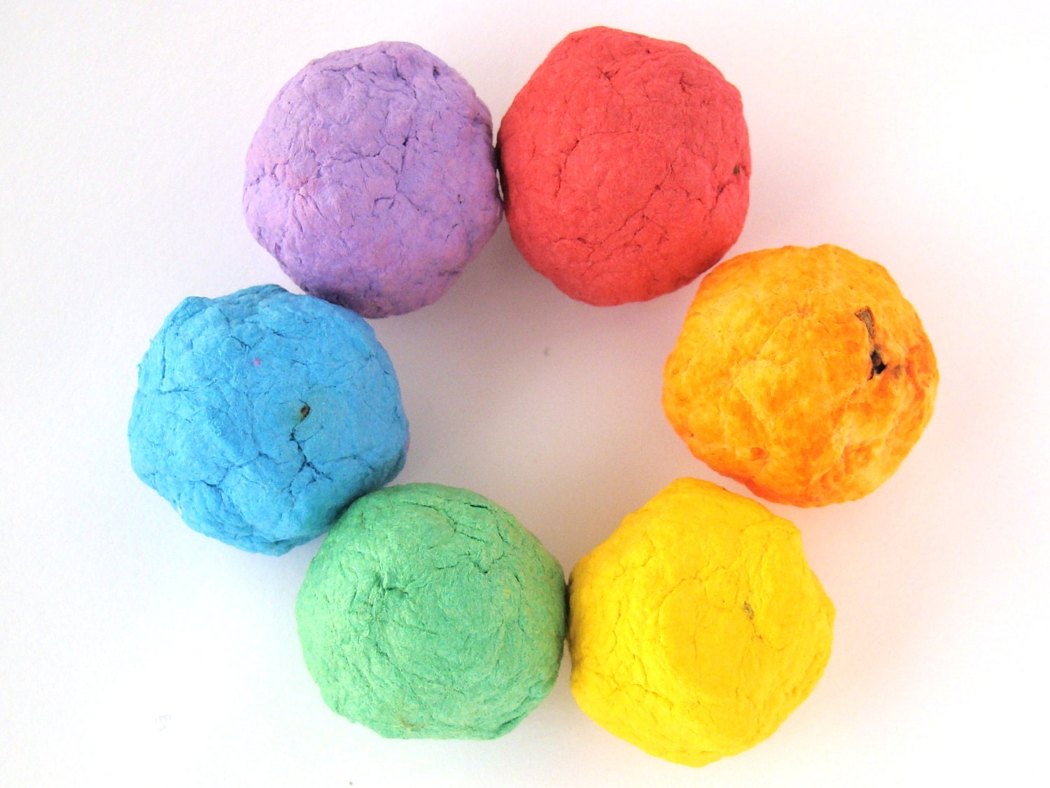 Recycled Paper Seed Bombs - Set of 30 Rainbow Bombs