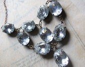 Diamond Jewel Statement Necklace . Bridal Statement Necklace with Vintage Jewels - Audrey Hepburn