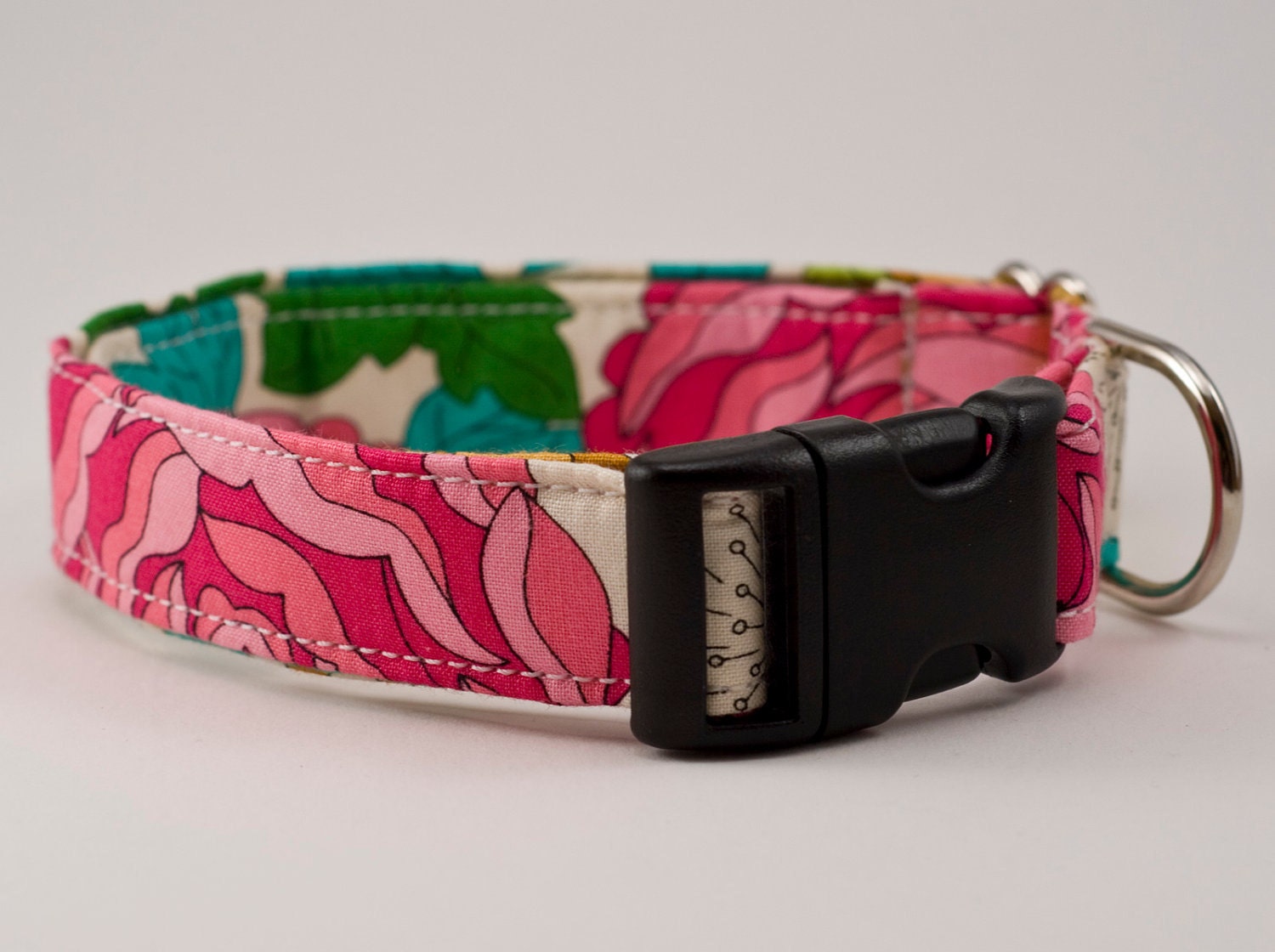 Pink Peony Handmade Dog Collar