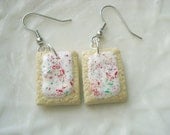 Strawberry Toaster Pastry Earrings Miniature Food Jewelry