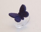 BUTTERFLY RING - 100% wool felt -  VIOLET - small baby