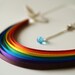 Here Comes the Sun - rainbow, dove and last drop of rain - NECKLACE -