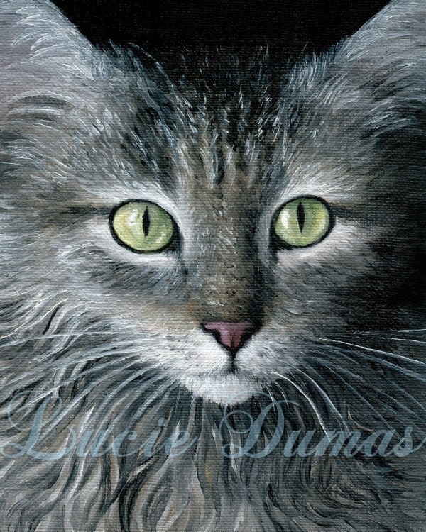 Art print 8x10 Cat 478 from painting by Lucie Dumas