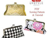 Digital Download PDF Sewing Pattern -  Classic Style Clutch Purse -  Pattern Detailed Instructions Color Photos by UPSTYLE