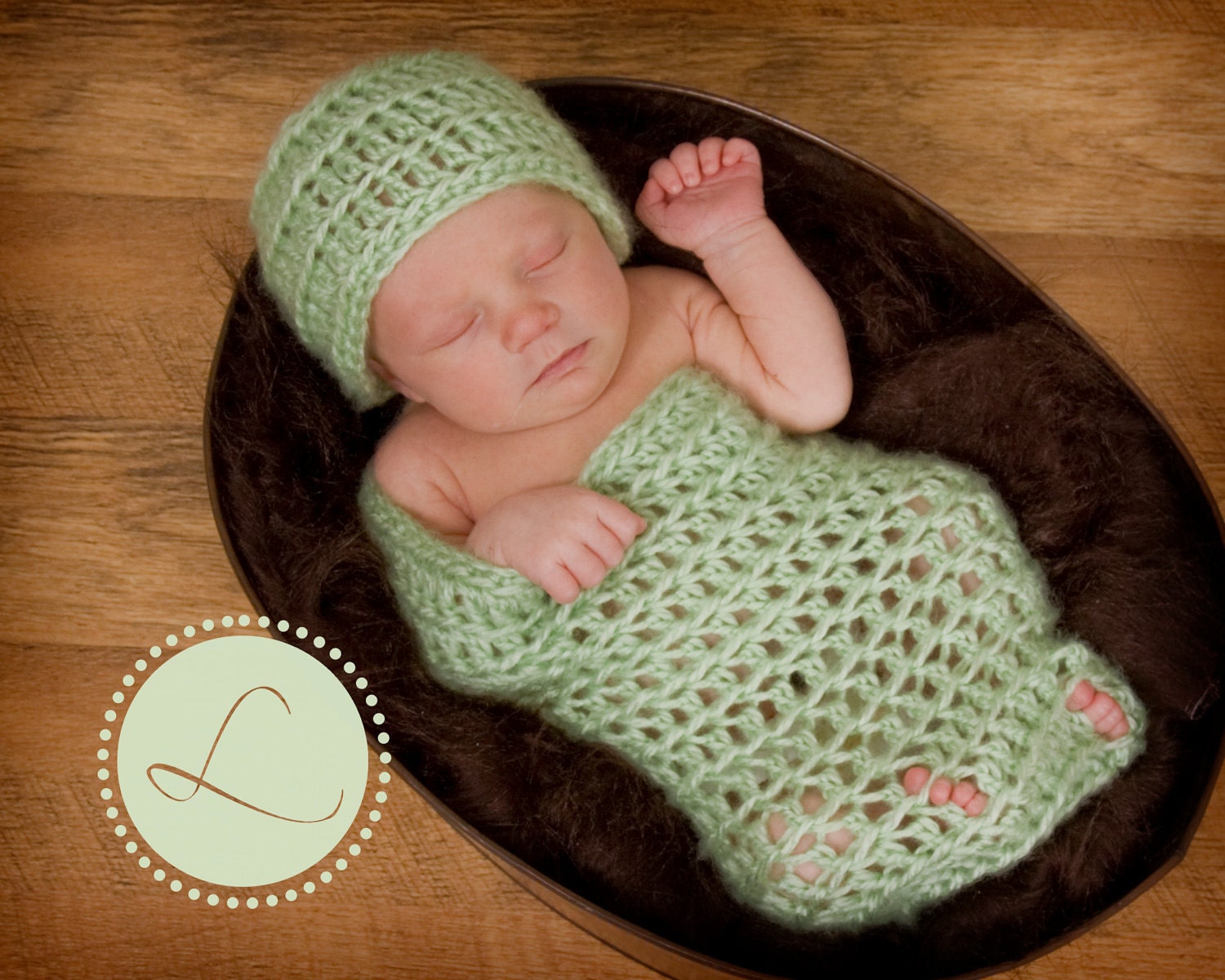 SHIPS TODAY-SALE-Cocoon & Beanie - Photo Prop - Newborn Size