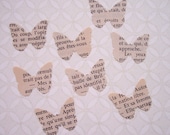 French Paper Butterflies Embellishments Hand Punched From Vintage French Book Crafting, Decoupage, Confetti