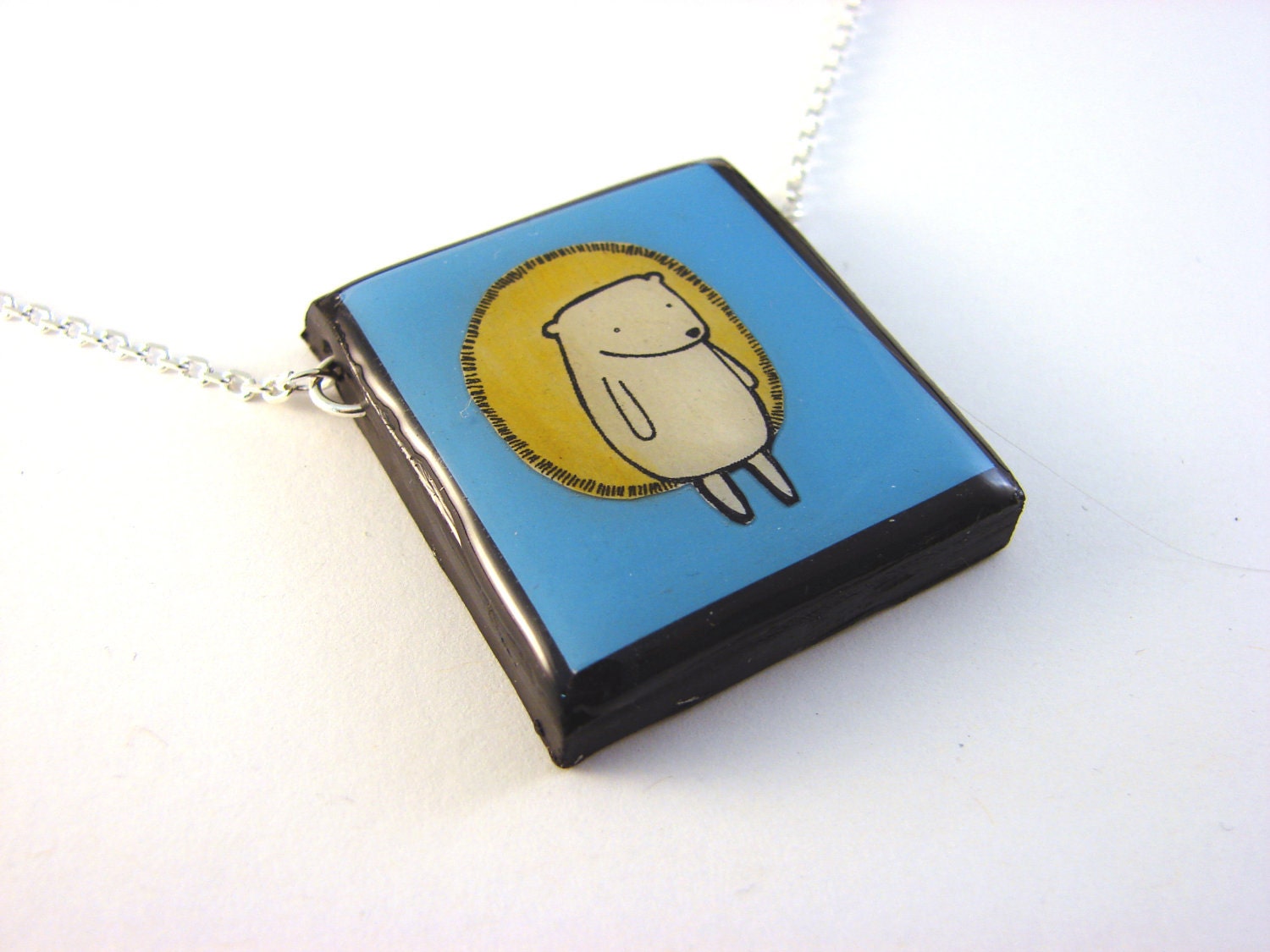 Blue Hedgehog Necklace