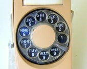 Vintage Trimline Telephone Tan with Rotary Dial 1970s