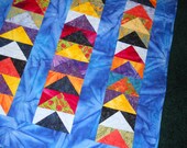 Summer Geese - New Handcrafted Batik Throw/Lap size quilt   Size 44" x 56