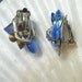 Vintage Blue Earrings Rhinestone Glass E3838