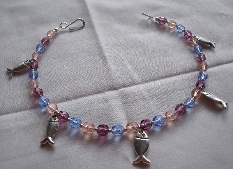 Anklet and Earrings Set - Gorgeous Fun Fish Anklet and Dangle Earrings