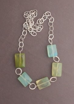 Beautiful Chalcedony and Sterling Necklace