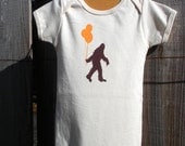Sasquatch and Balloons -- Screenprinted American Apparel Organic Onesie