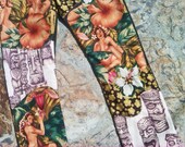 TIKI TROPICAL PIn Up Girl Custom Hand Embellished Jeans ..Man or Woman..DeepBlueC