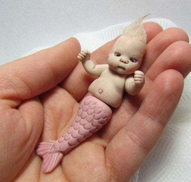 RESERVED - Hand Sculpted Miniature Baby Mermaids - RESERVED