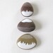 three handpainted beach pebbles // mountain range 3 // by natasha newton