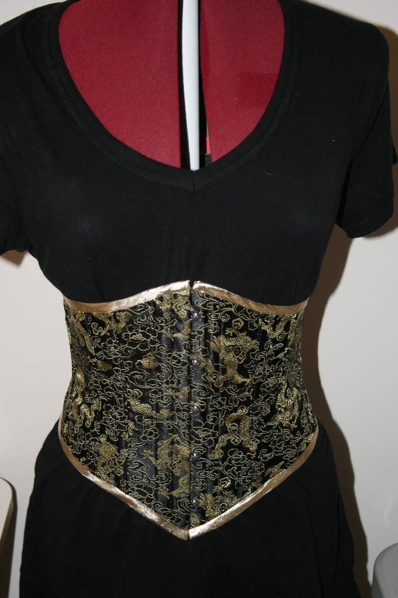 Black and Gold Brocade Underbust