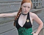 Green and Black Taffeta Underbust