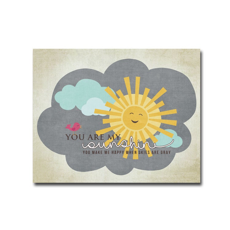 11x14 You Are My Sunshine - Digital Art Printable (300dpi .JPG File to Print On Your Own)
