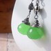 Apple Green Quartz Earrings Oxidized Sterling Silver Wire Wrapped Faceted Pyrite Dangles Faceted Quartz Briolettes