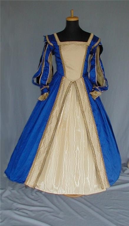 MADE TO ORDER Ladies Renaissance Silk Dress Gown with Matching Silk Cape,
