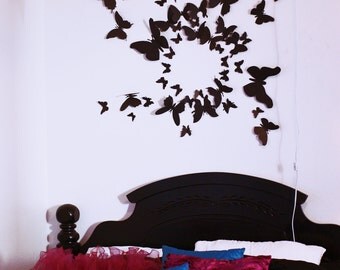 100 3D Butterfly Wall Art Circle Burst