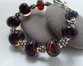 Mysterious Depths - Boro and Silver Bracelet.