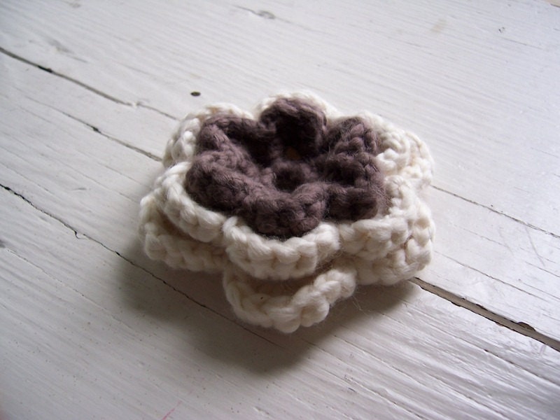 Bohemian Blossoms...Organic Cotton Crochet Flower Barrette