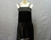 Black satin flapper dress, small, extra small, 32 bust.