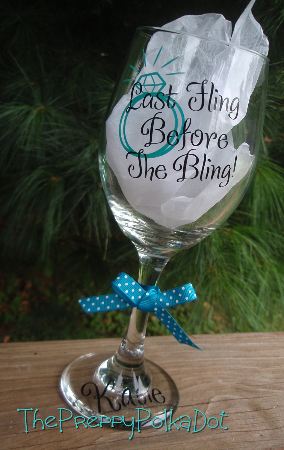Last Fling Before The Bling - Bachelorette Wine Glass