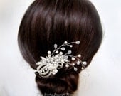 Wedding Hair Accessories, Vintage Bridal Hair Combs. Bridal Hair Accessories, Pearl Rhinestone Crystal Wedding Hair Pieces Fascinator H1014