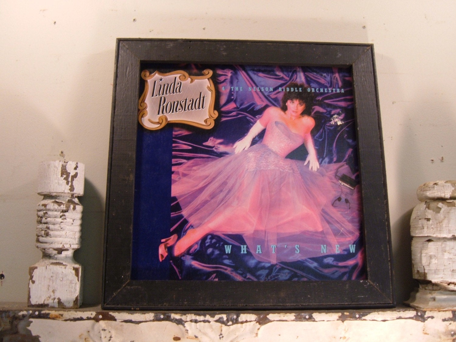 Vintage Chic Display and Play LP/Record Hanging Frame Custom Made Shabby S022