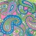 A Big Pop of Summer Paisley - NOS Vintage Fabric Mod Daisies Tulips 60s 70s