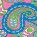 A Big Pop of Summer Paisley - NOS Vintage Fabric Mod Daisies Tulips 60s 70s