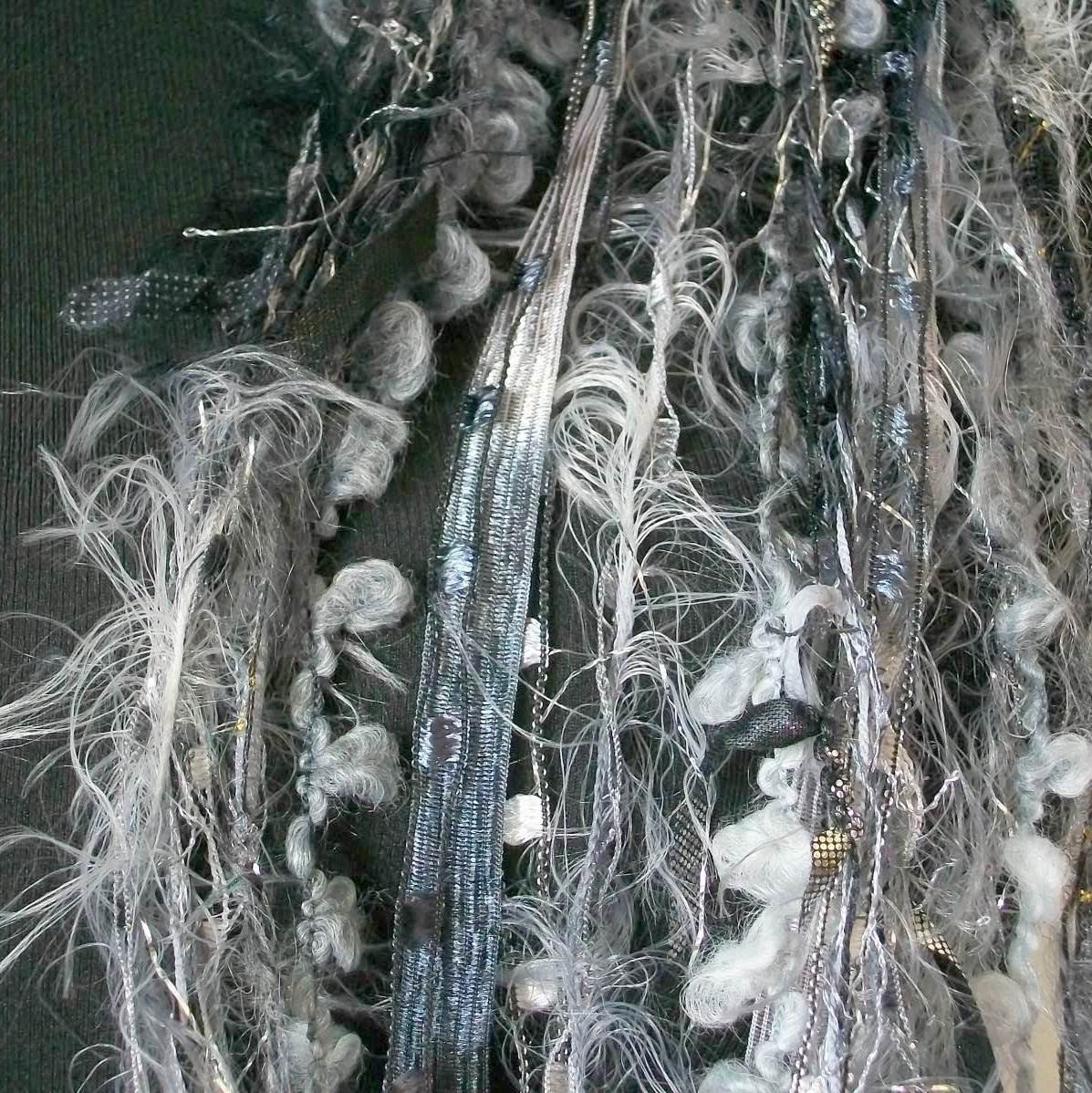 SALE Hand Knit Scarf Wrap in Silver Gray