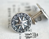 Jack's Compass Cufflinks  - Made in USA Components - SOLDERED